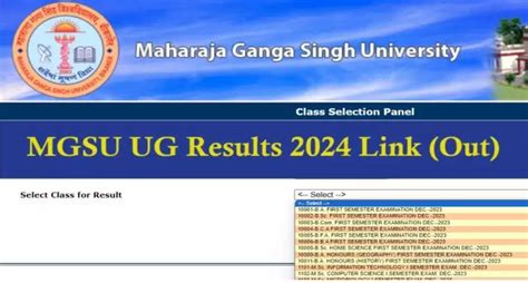 MGSU Bikaner Result 2024 (Declared) @mgsubikaner.ac.in.